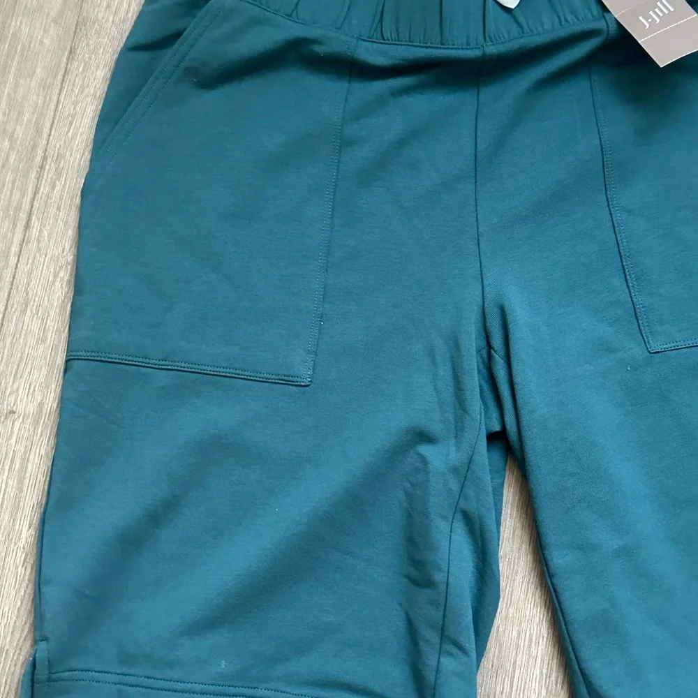 Pure Jill Affinity Pull On Shorts Teal Elastic Waist - Picture 2 of 10